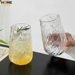 Ripple Glass Cup – Textured Drinking Glass for Juice & Cocktails