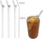 Butterfly Glass Drinking Straws With Cleaning Brush