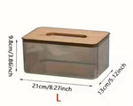 Acrylic Transparent Bamboo Lid Tissue Box