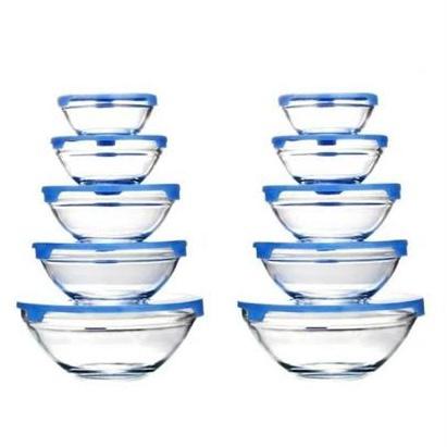 Delisoga Round Glass Storage Bowls 5pcs