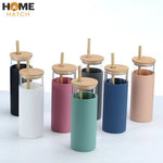 Sustainable borosilicate tumbler cup with straw and bamboo lid in Pakistan