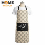 Printed Cotton Kitchen Apron with Pocket