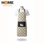 Printed Cotton Kitchen Apron with Pocket