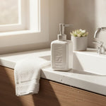 Nordic white ceramic soap and lotion dispenser