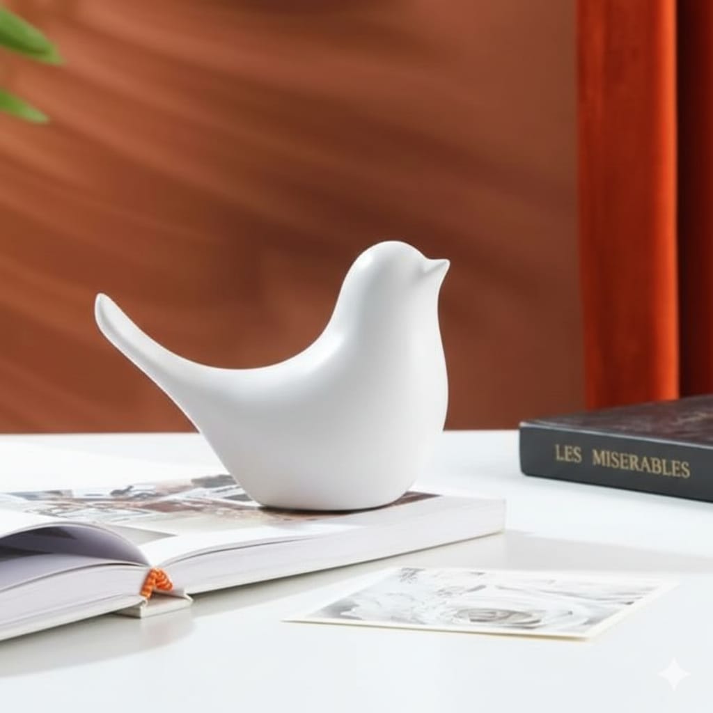 White Dove Sculpture | Minimalist Bird Figurine