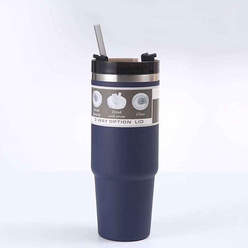 Vacuum Flask & Tumbler with Straw, Insulated Stainless Steel