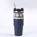 Vacuum Flask & Tumbler with Straw, Insulated Stainless Steel