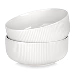 2pcs Ribbed Style Porcelain Bowls
