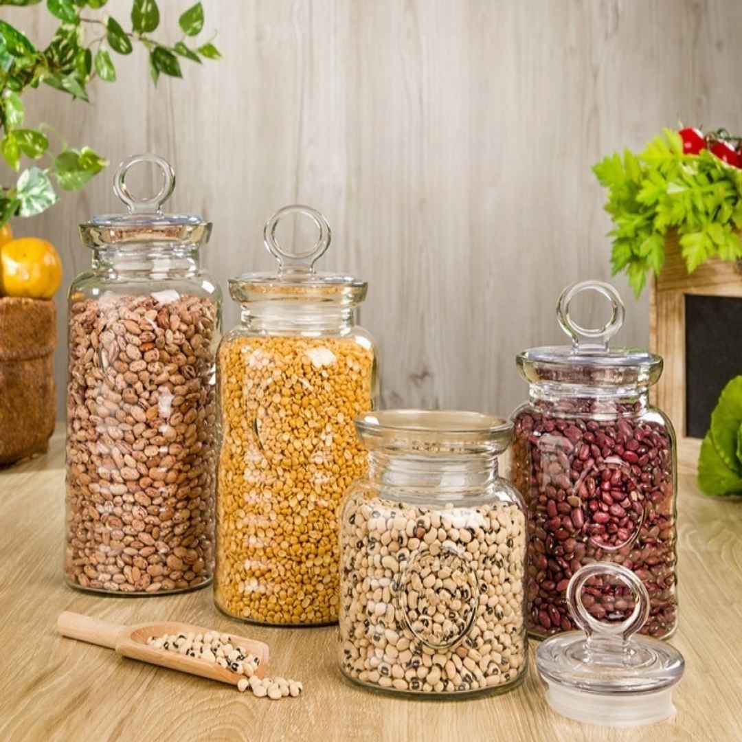Airtight Jars With Lid | Glass Containers -2pcs