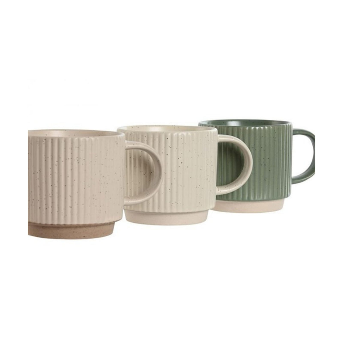 Modern Ribbed Ceramic Mugs