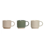 Modern Ribbed Ceramic Mugs