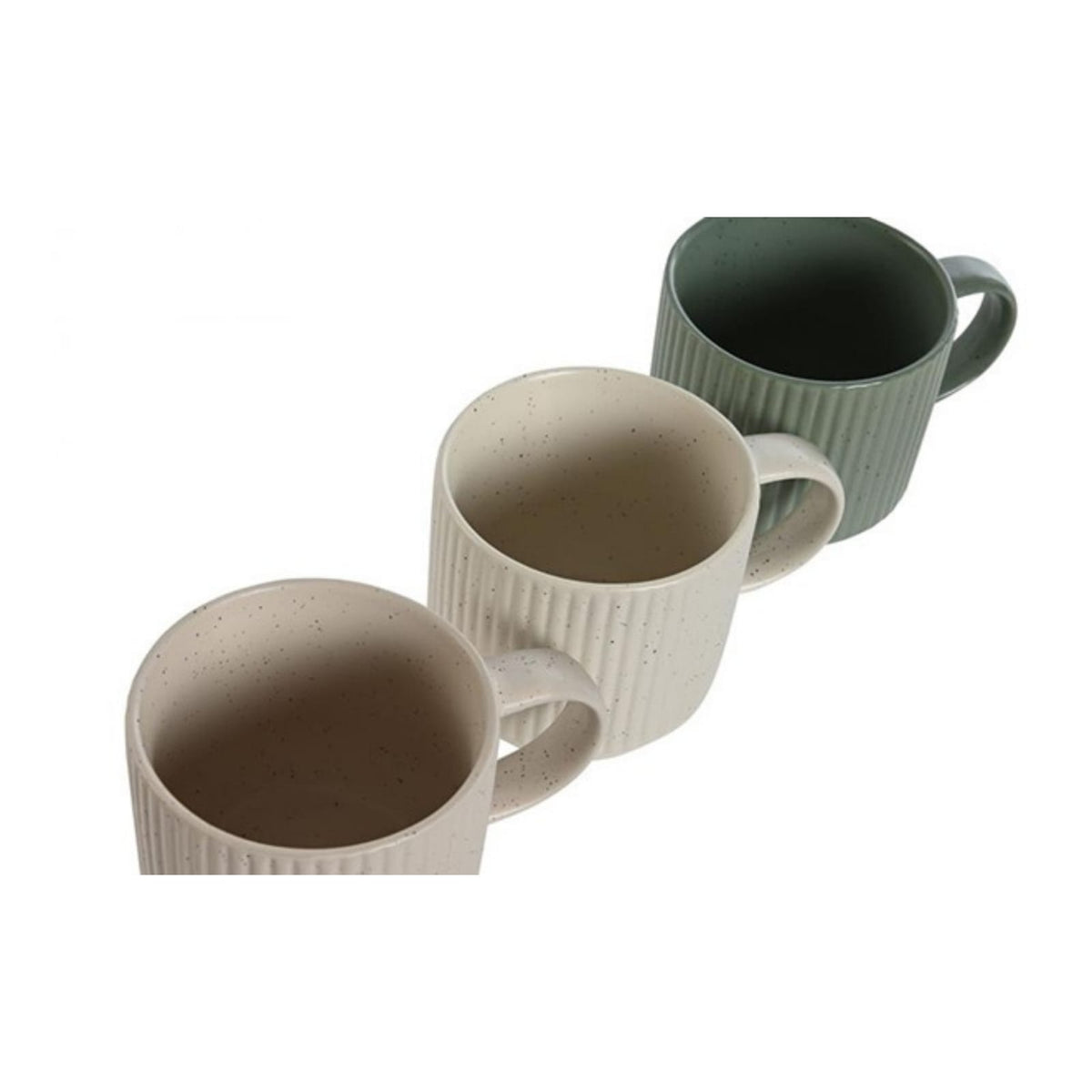 Modern Ribbed Ceramic Mugs