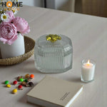 Petal Lid Glass Candy Jar | Storage Jar | Center Piece