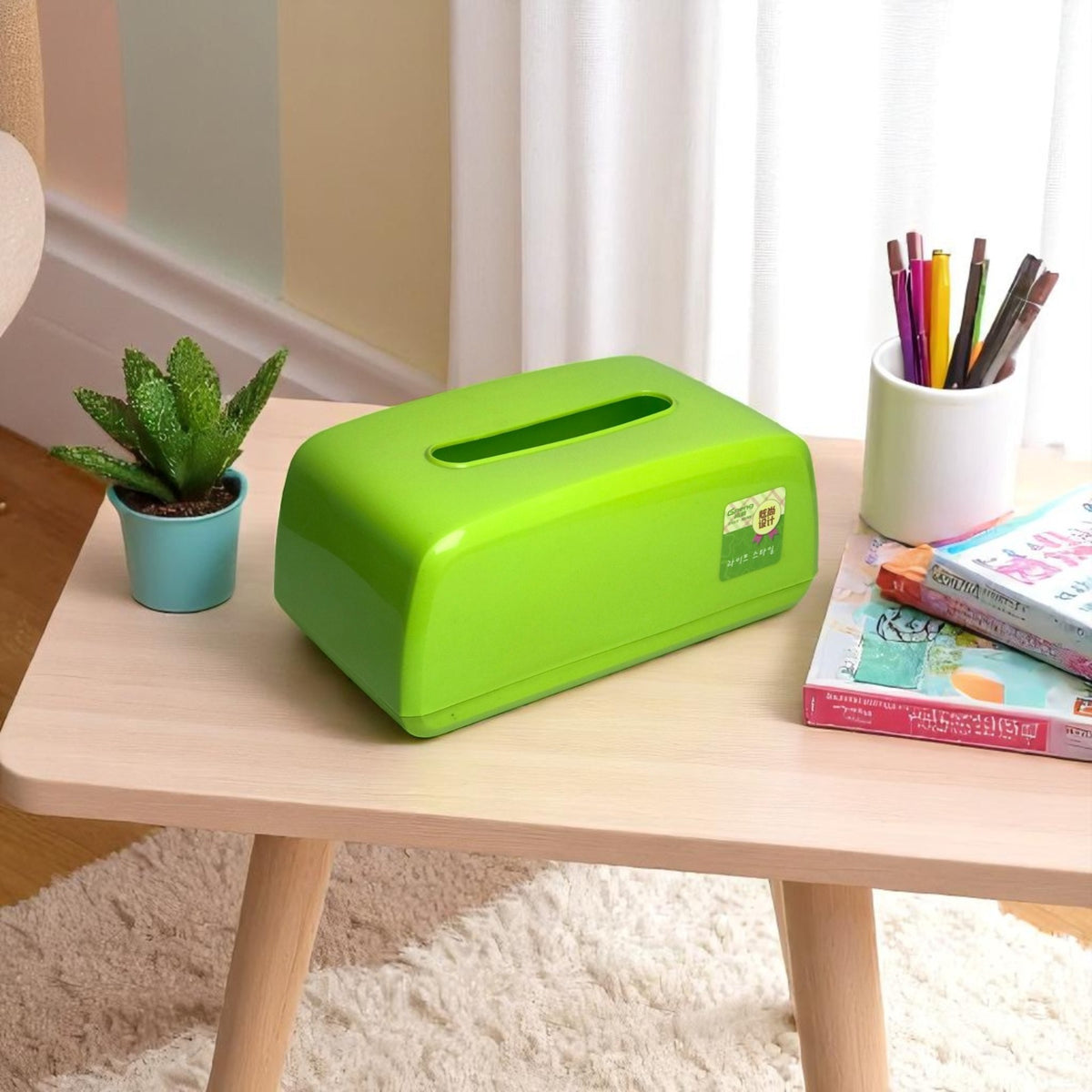 Glossy Modern Plain Plastic Tissue Box
