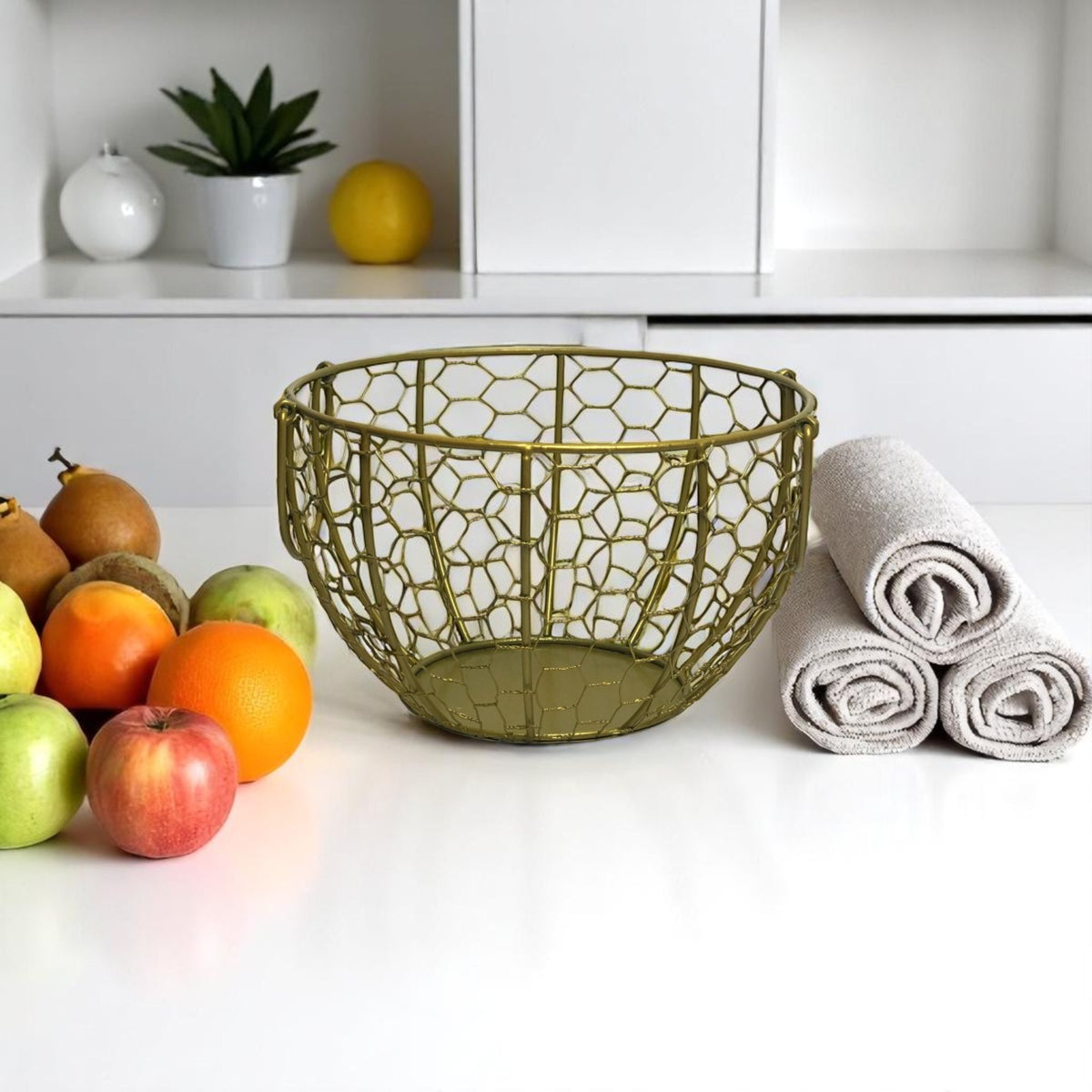Golden Nest Metal Basket | Egg Basket