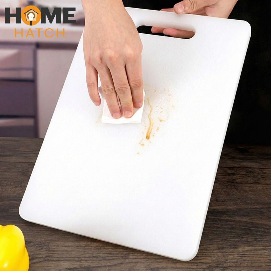 White Cutting Board with Easy-Grip Handles – BPA-Free Thick Chopping Board