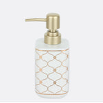 White Gold Ceramic Mesh Designed Bath Set - 4pcs