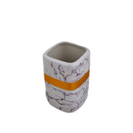 White Marble Pattern Golden Strap Bath Set - 4pcs - Home Hatch