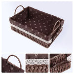 wicker storage basket with handles cloth covered braided organizer basket set of 2 – Pakistan