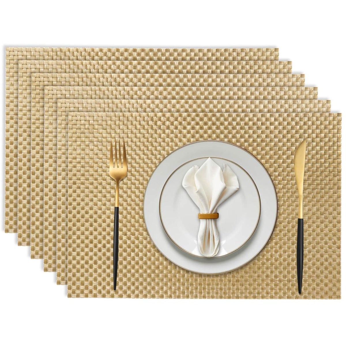 Woven PVC Table Placemats Set of 6