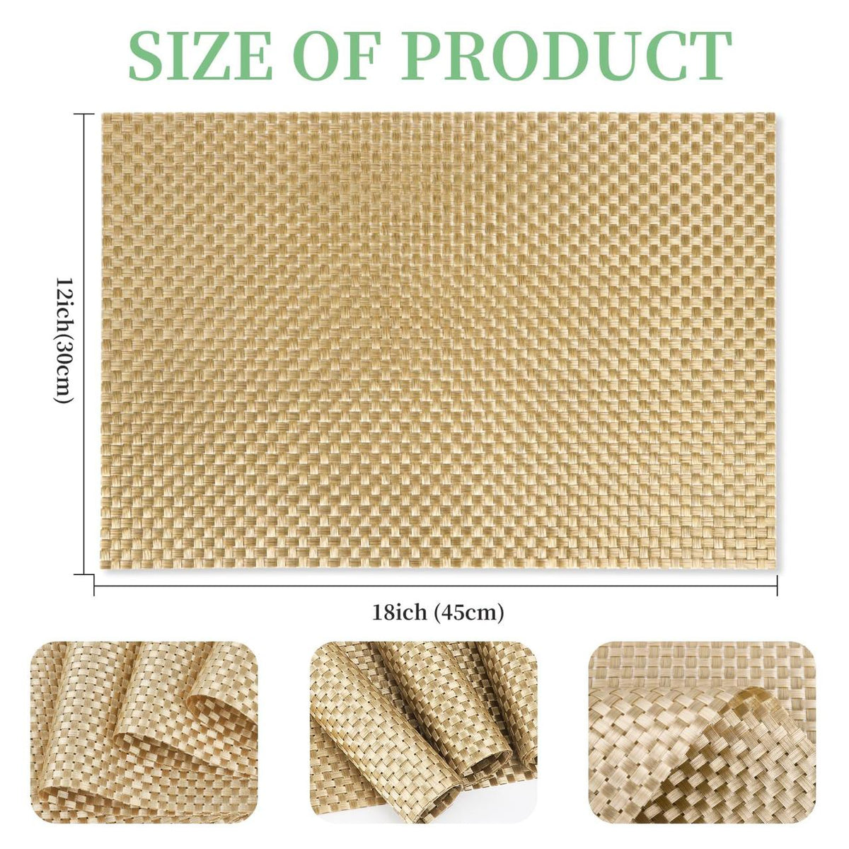 Woven PVC Table Placemats Set of 6