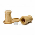 bamboo mushroom salt and pepper shaker set with tray natural kitchen dining décor – Pakistan