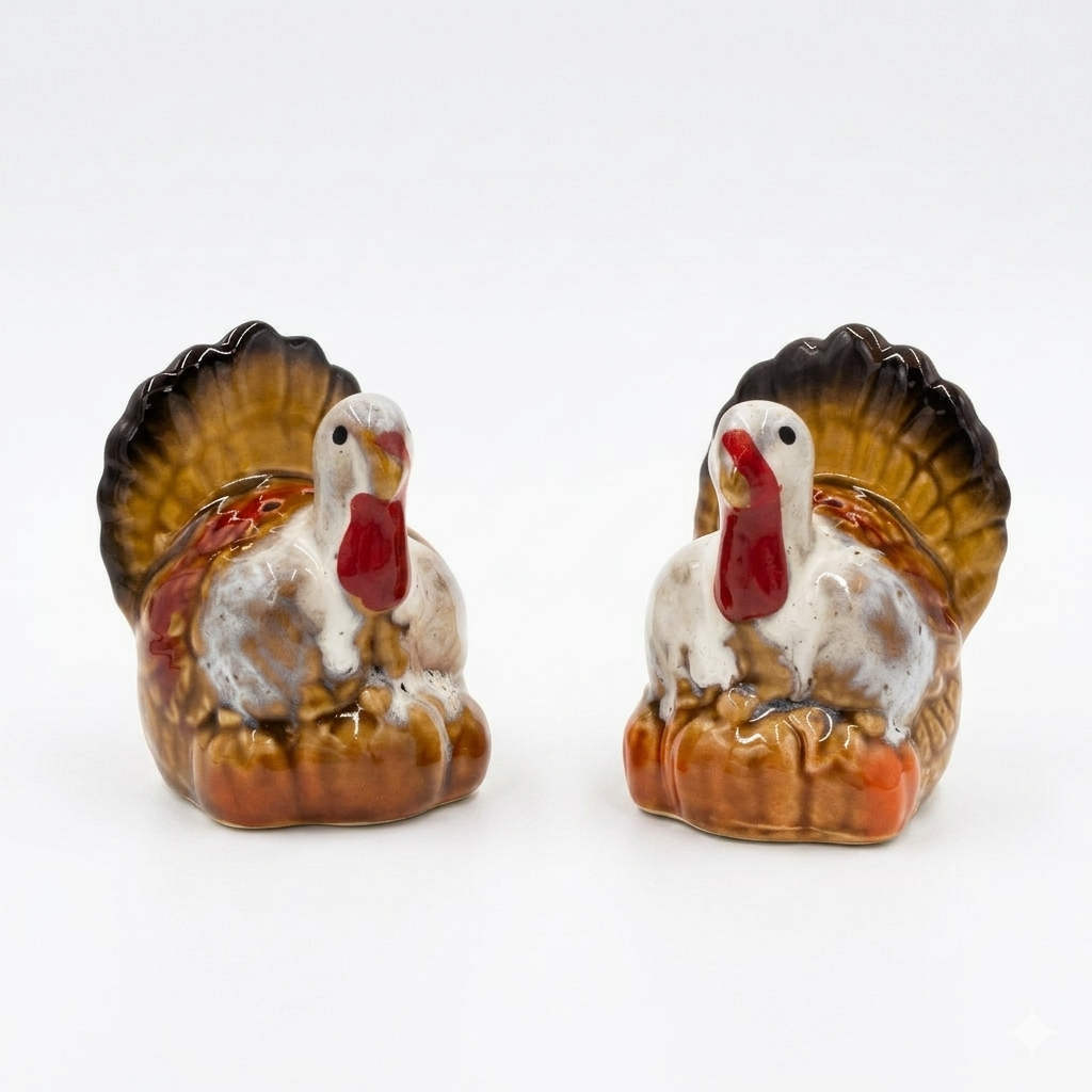 ceramic turkey salt and pepper shaker set with tray decorative kitchen seasoning set – Pakistan