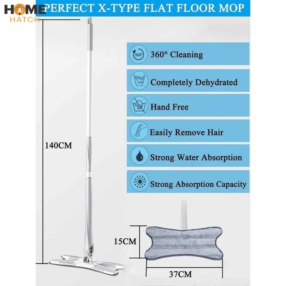 360 Degree Self-Wringing X-Type Microfiber Mop