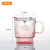 Crown Glass Mug with Lid & Glass Straw | Premium Crystal Drink Cup for Coffee, Tea & Cold Beverages
