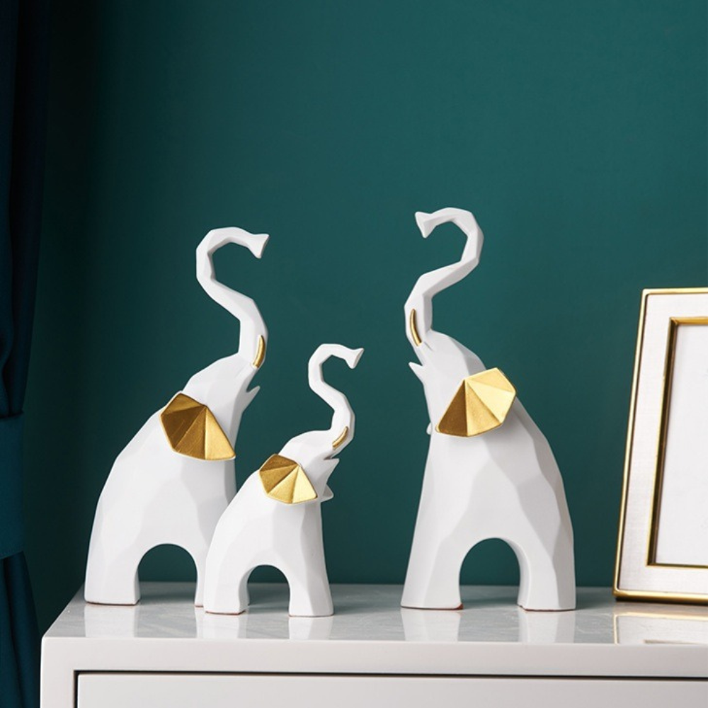 Elephant Statue Figurine - 3pcs