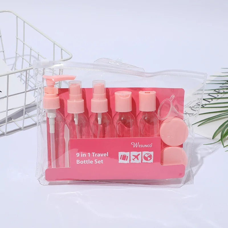 6 Pcs Travel Refillable Bottles Set with Pouch – Empty Toiletry Containers