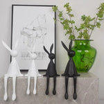Sitting Bunny Table Ornament – Decorative Rabbit Figurine for Home Décor - Set of 3