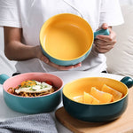 6.2 inch ceramic bowl with handle – microwave safe – Home Hatch Pakistan
