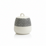 DANNY HOME Modern Ceramic Sugar Jar with Lid 220ml – Black & White Pattern – Home Hatch Pakistan