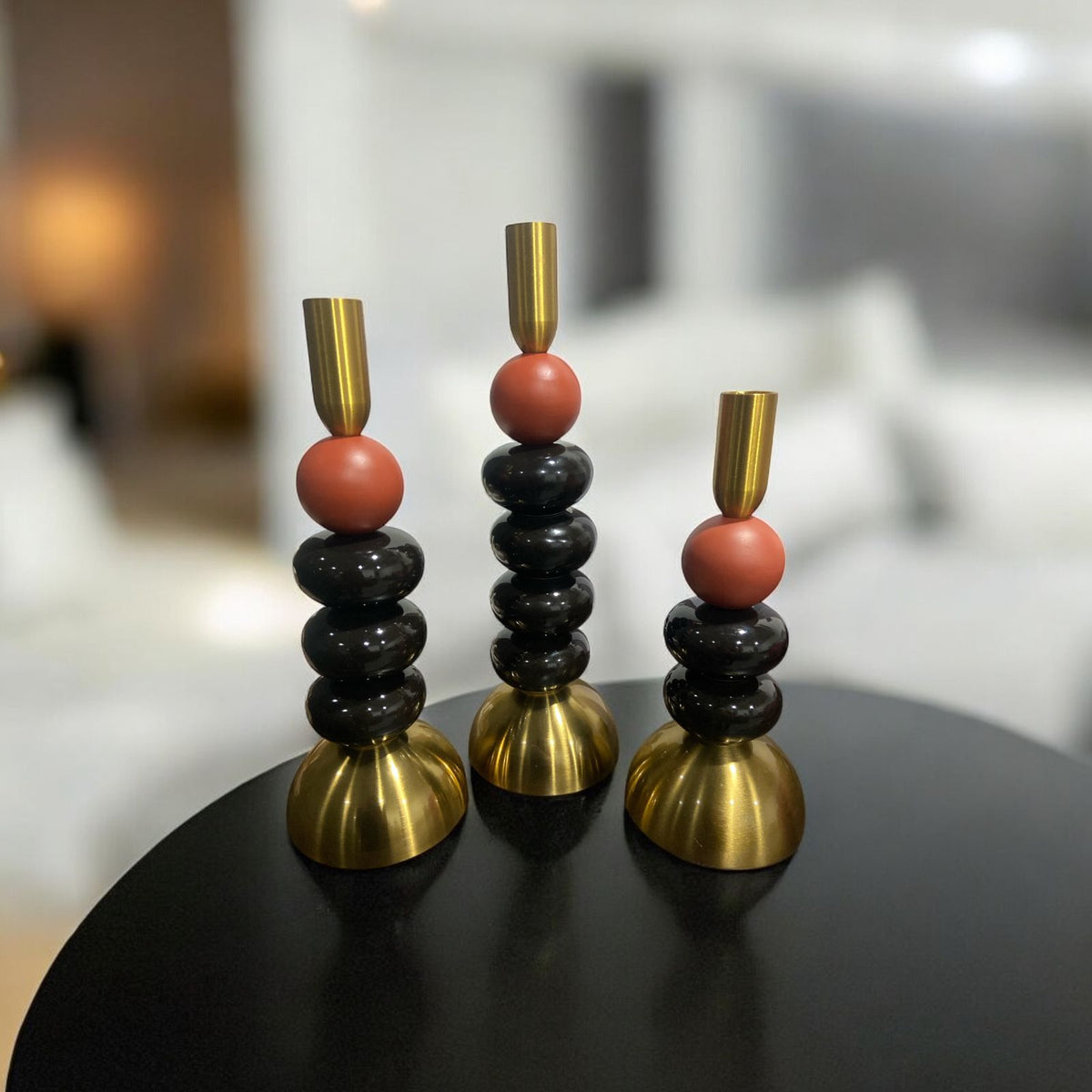 Modern Ceramic Beads Pillar Candle Stand | Home Décor