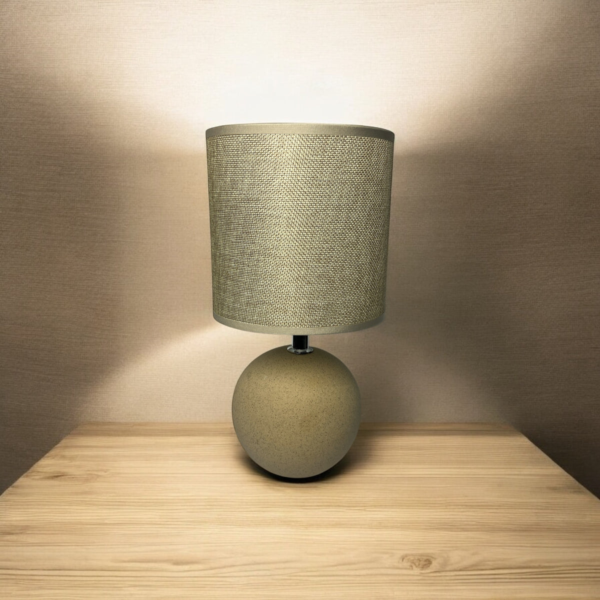 Contemporary Globe Shaped Ceramic Lamp With Shade