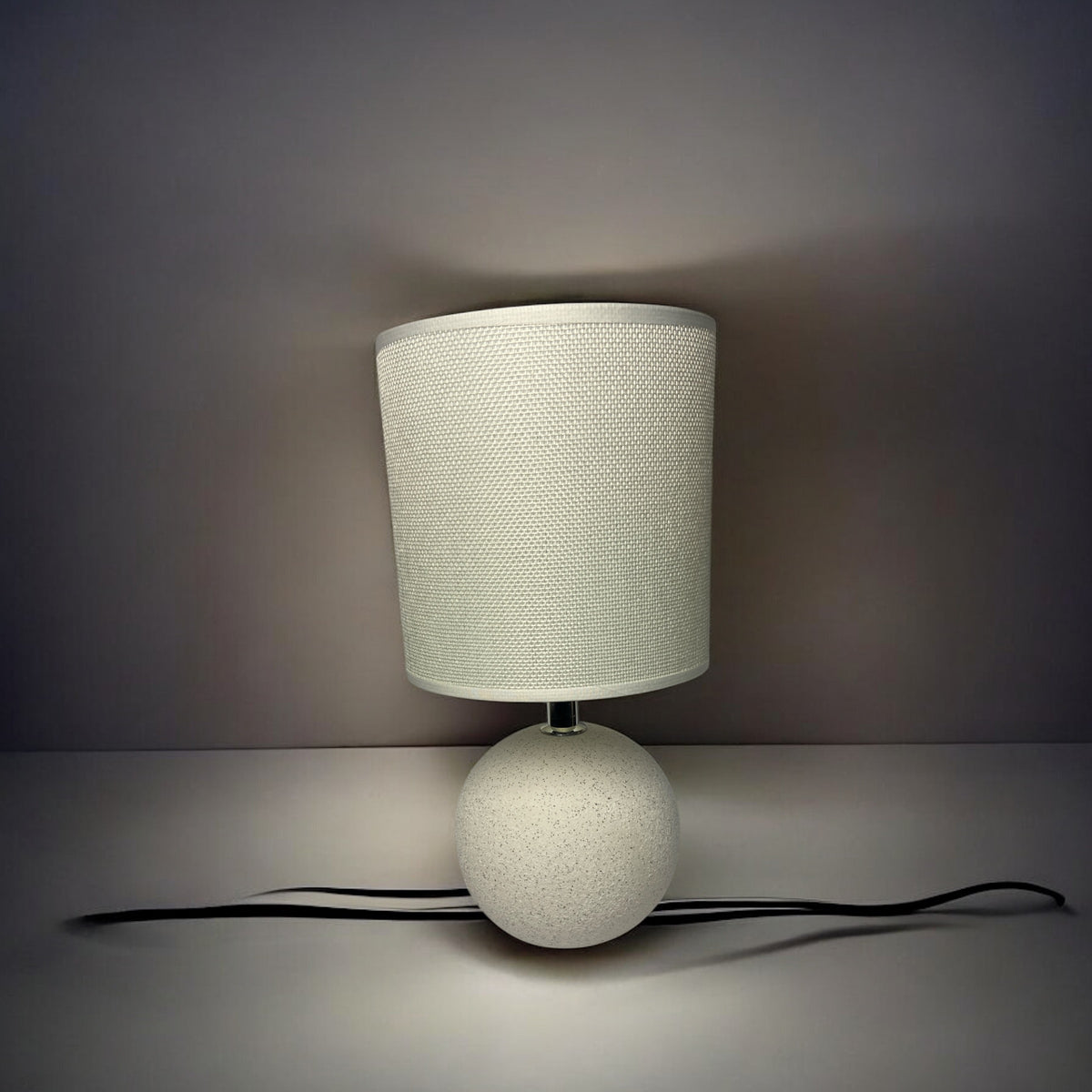 Contemporary Globe Shaped Ceramic Lamp With Shade