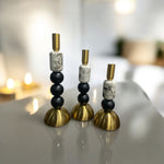 Modern Ceramic Black Beads Candle Stand | Home Décor
