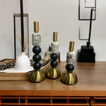 Modern Ceramic Black Beads Candle Stand | Home Décor