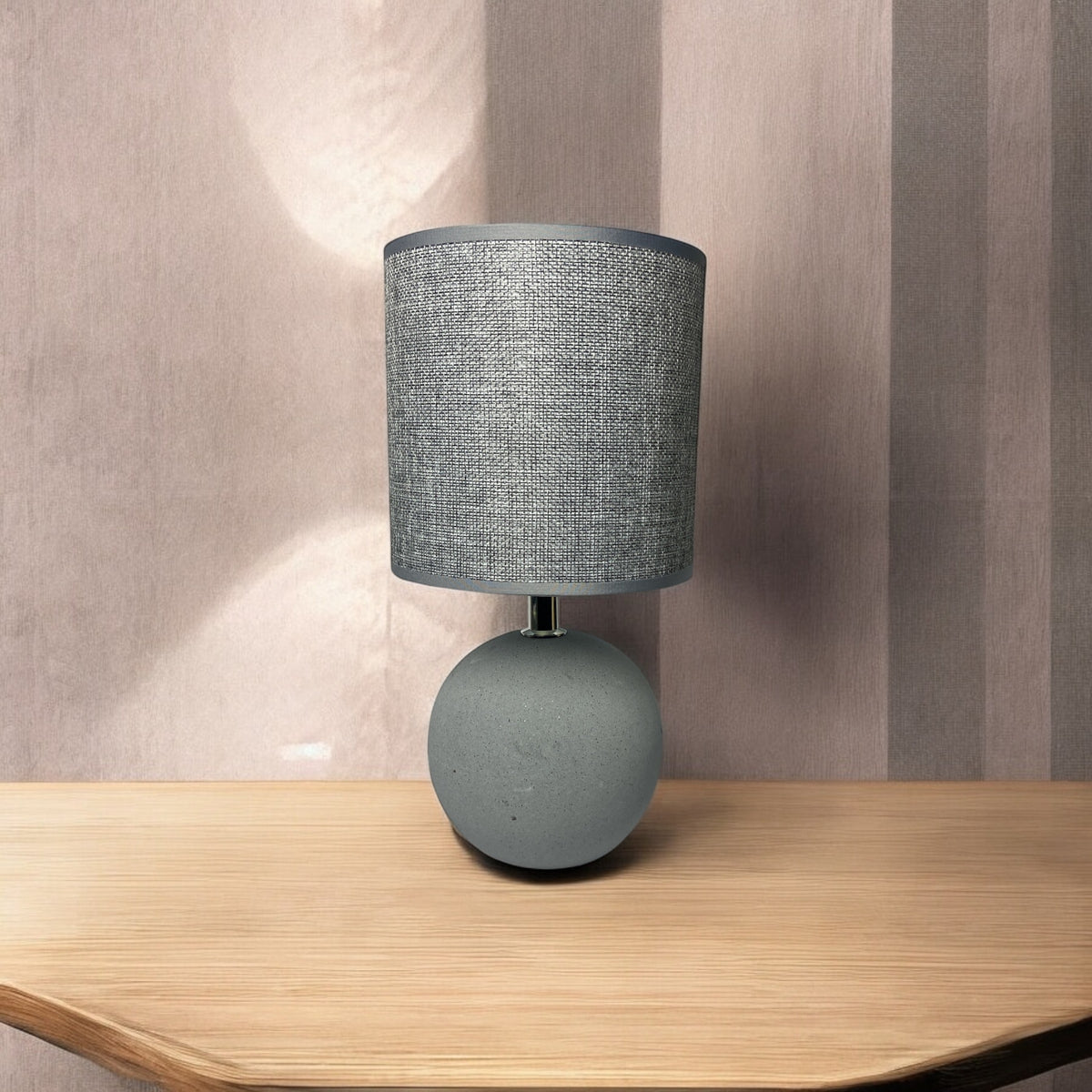 Contemporary Globe Shaped Ceramic Lamp With Shade