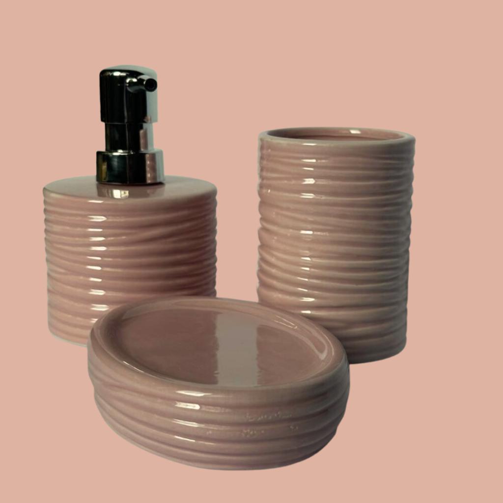 Squished Design Bath Set - 3pcs | Bathroom Accessories