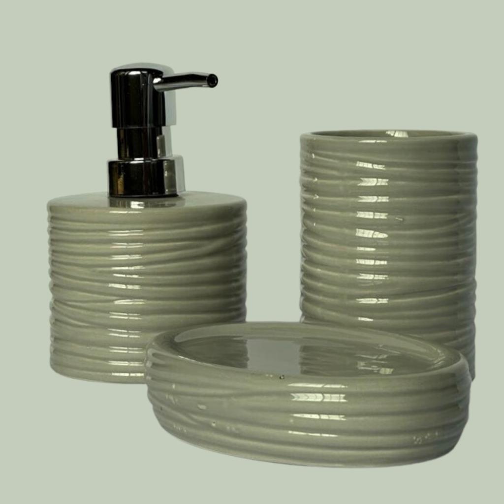 Squished Design Bath Set - 3pcs | Bathroom Accessories