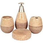 Black Self Textured With Wooden Pattern Bath Set - 4pcs - HomeHatchpk