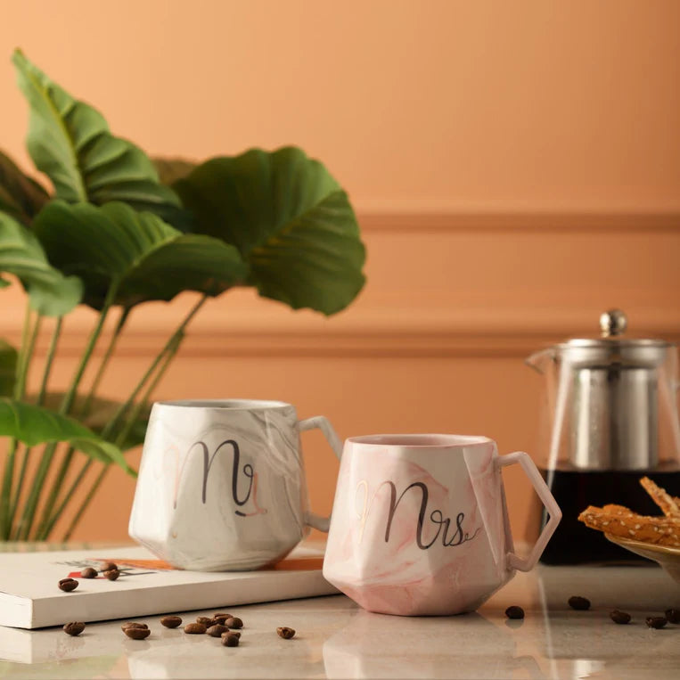 Mr & Mrs Mug| Marble Pattern Mug