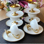 Luxury Gold Detailed Turkish kehwa Porcelain Set - 12pcs - Home Hatch