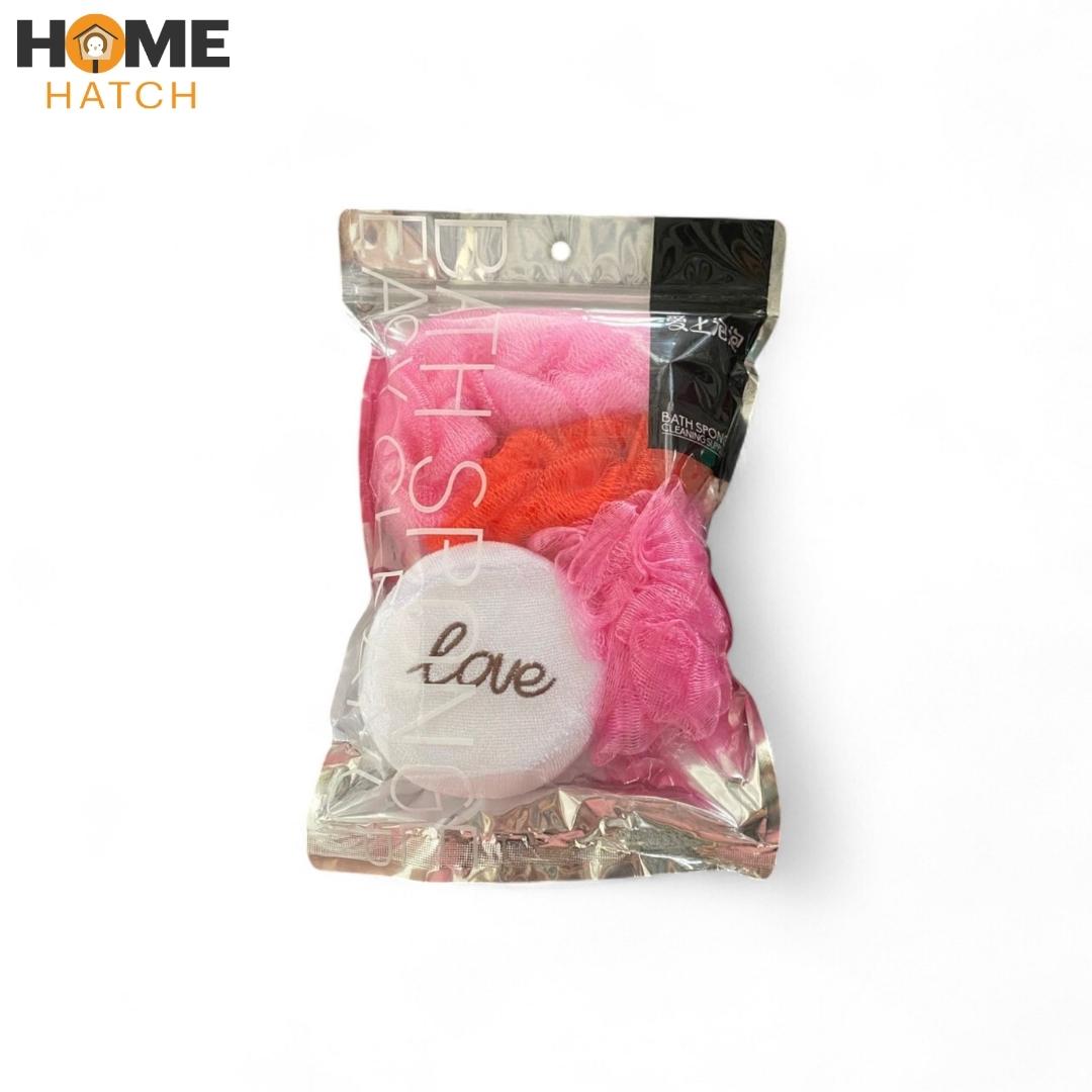 3pcs Shower Sponge Scrubbing Set | Shower Loofah