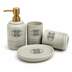 luxury stone finish bathroom accessories set 4 piece bathroom organizer collectionstone finish bathroom accessories setluxury bathroom accessories Pakistanbathroom organizer collectionstone texture bathroom décormodern bathroom accessory setluxury vanity organizerbathroom countertop accessoriesHome Hatch bathroom collectionpremium bathroom décor setcontemporary bathroom organizer
