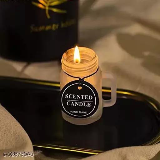 Frosted Mason Jar Shaped Scented Candles - Home Hatch
