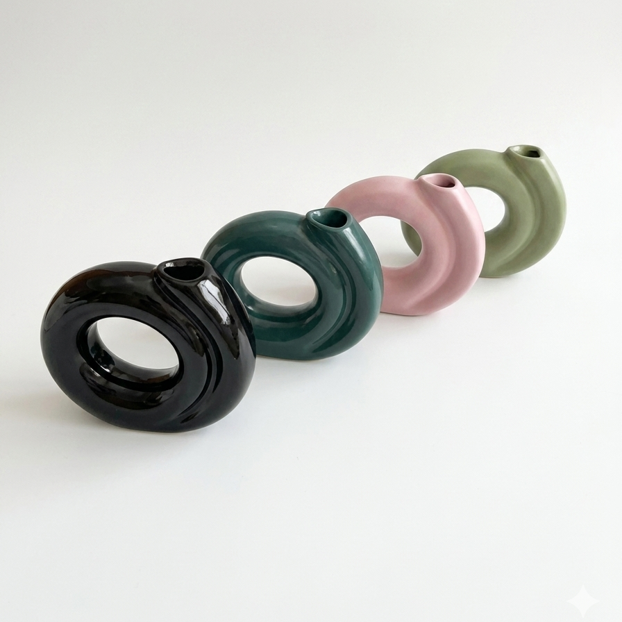 modern donut shape ceramic vase minimalist nordic flower vase home décorHome Hatch Pakistandonut shape ceramic vase Pakistannordic minimalist vasemodern home decor vaseaesthetic ceramic vase Pakistanscandinavian vase decorHome Hatch vasedried flower vase decorunique donut vaseminimalist home decor Pakistandecorative ceramic vase