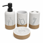 modern spa collection bathroom accessories set 4 piece ceramic vanity organizer
